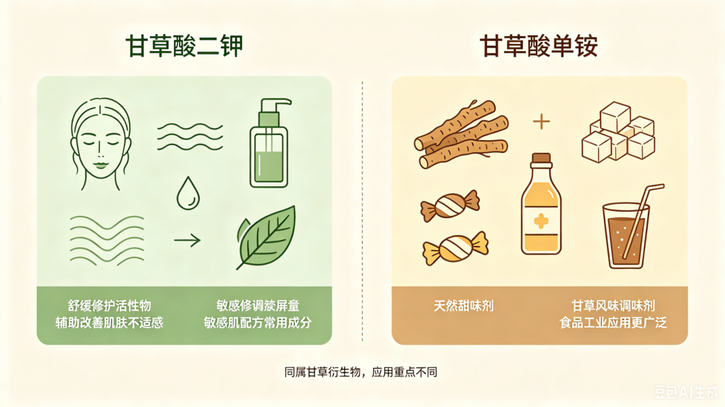 甘草酸二钾VS甘草酸单胺